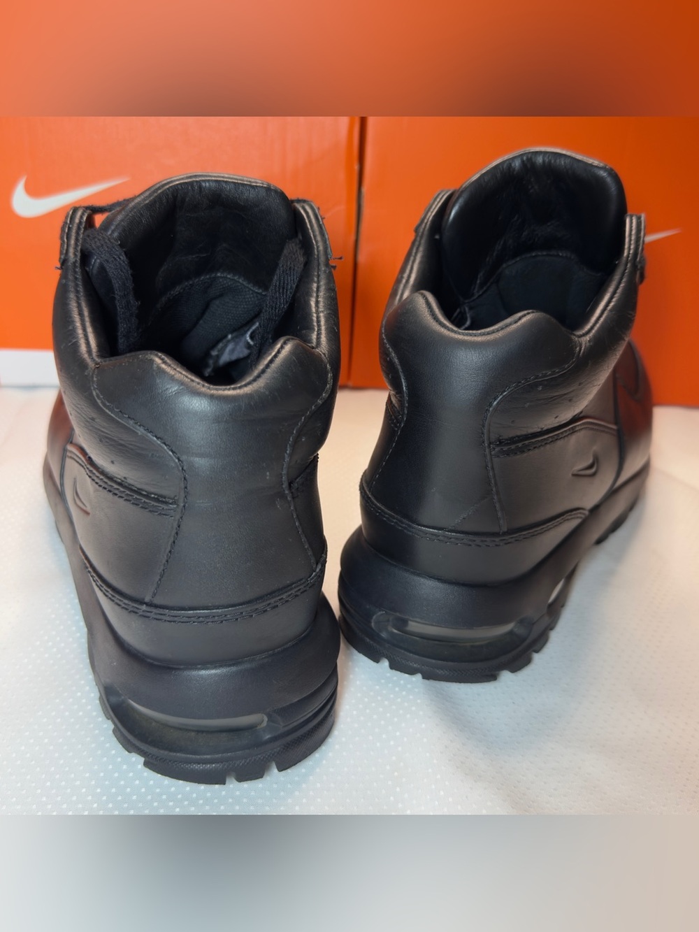 Nike ACG Air Max Goadome Black Leather Waterproof Boots Men’s Size 10 865031-009 - Picture 8 of 13